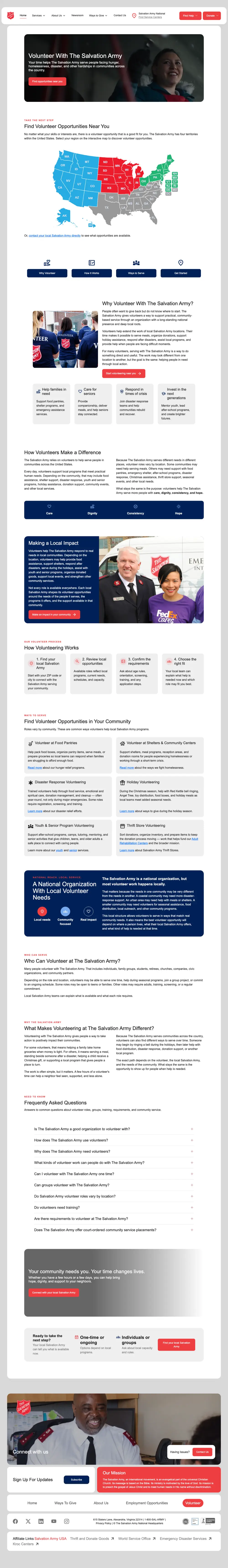 Volunteer page website preview